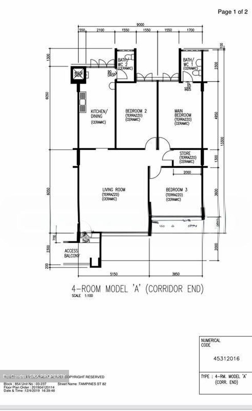 Blk 854 Tampines Ville (Tampines), HDB 4 Rooms #555794821